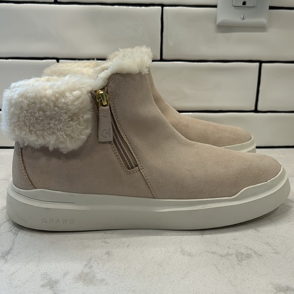 Cole Haan Womens Grandpro Rally Gray Slip On Dressy Ankle Suede Booties Shoes - Picture 5 of 16